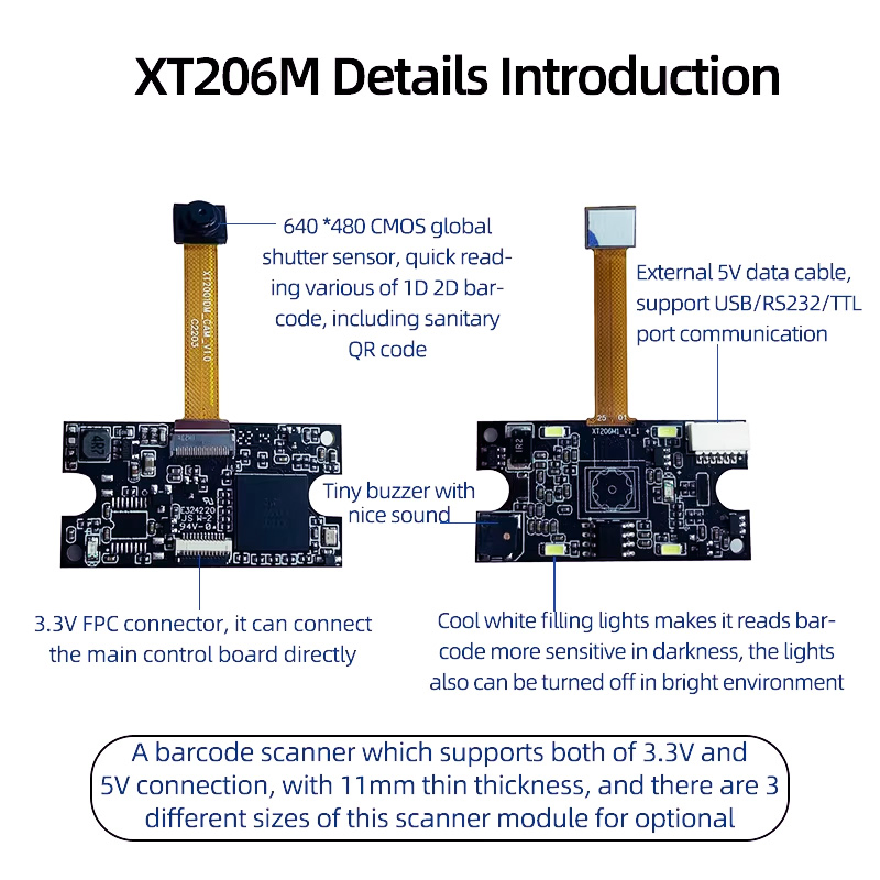 XT206M XTIOT OEM Barcode Scanning Engine Decoding Barcode Reader Board for Android Linux