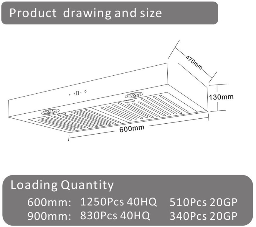 China Manufacturer Kitchen Ventilator Exhaust Chimney Wall Mounted Range Hood Sh-6004b