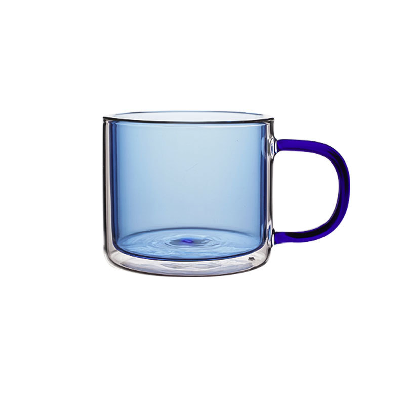 Double-Layer High Borosilicate Colored Glass Creative Coffee Mug Nordic Fashion Insulated Mug