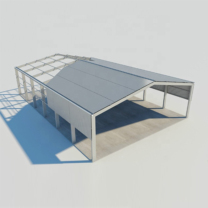 Industrial Prefabricated Steel Structure Construction Building Farm Storage Shed with Foldable Garage