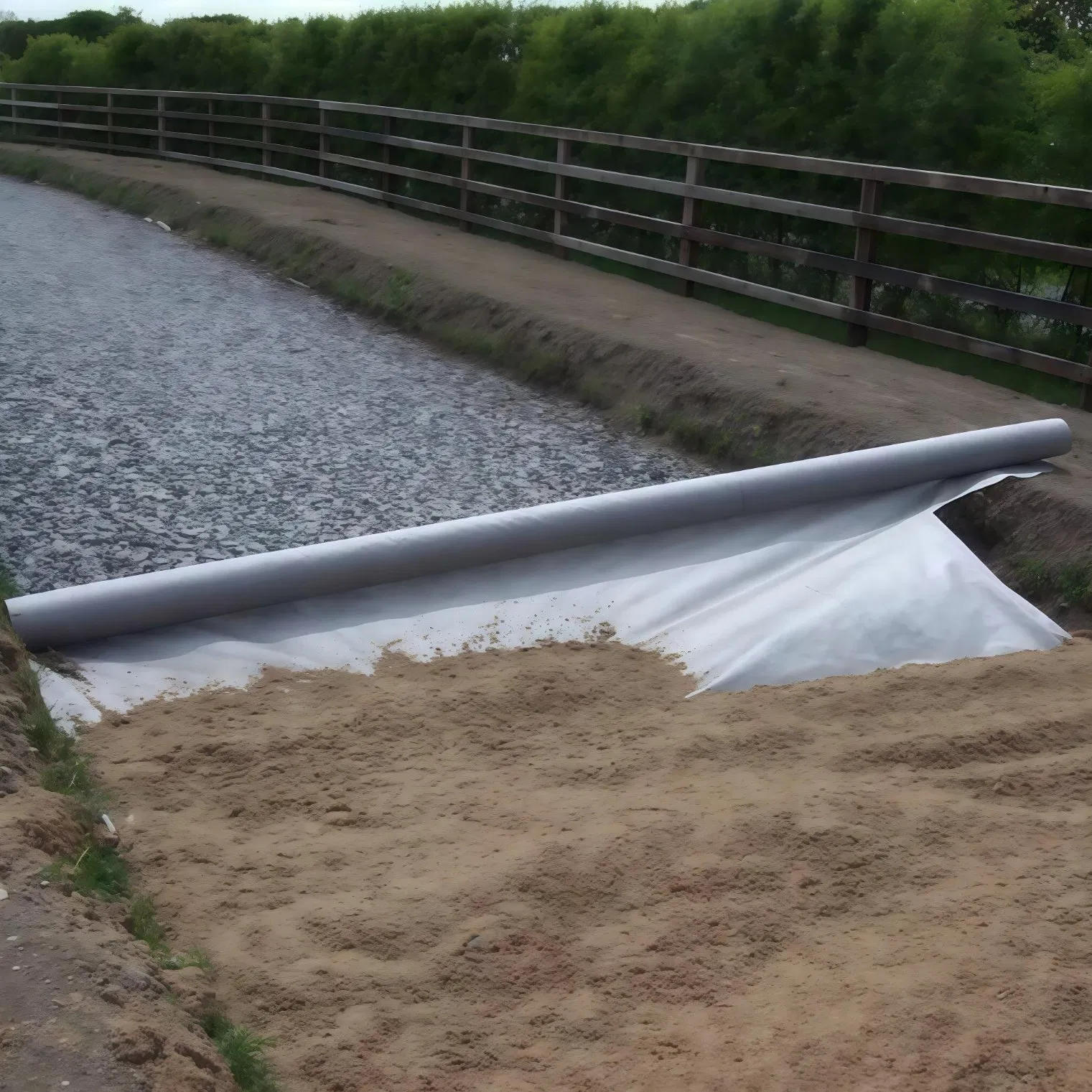 135g 150g 200g 300g 400g Pet Needle Punched Fabric Polyester Reinforced Short Fiber Nonwoven Geotextile for Road Construction