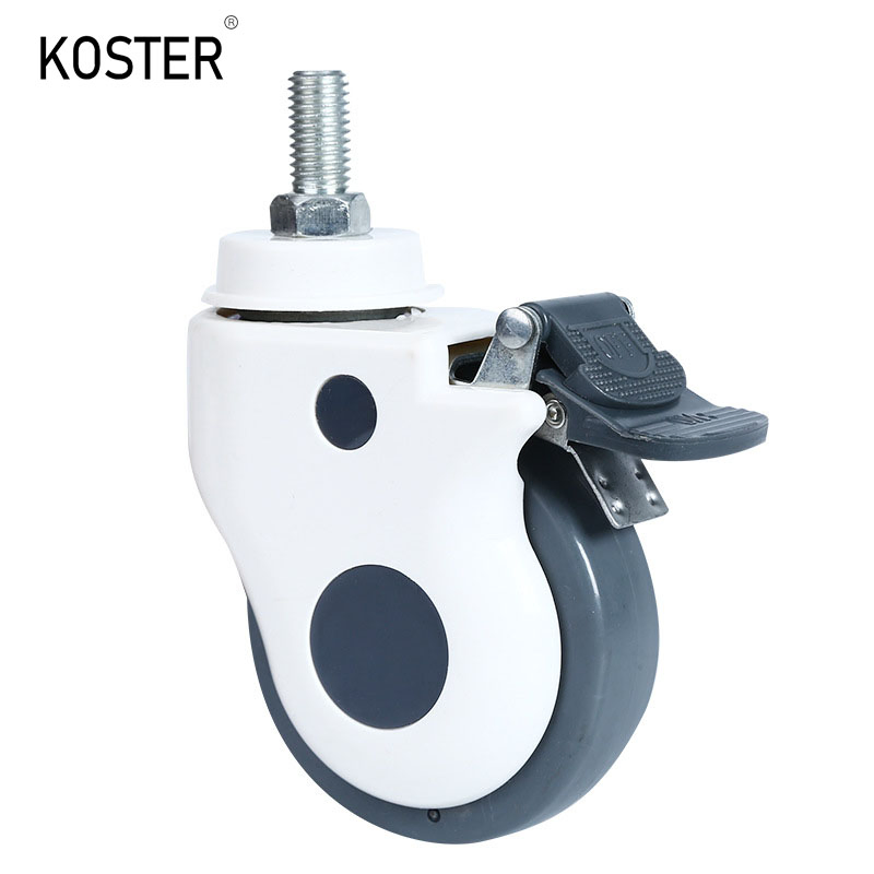 Wholesale Hospital Beds Wheels 4 Inch 5 Inch Medical Bed Caster Threaded Stem Swivel Locking Caster Wheel