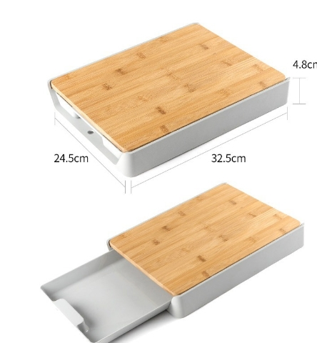 Разделочная доска из бамбука с ящиком для столовых приборов