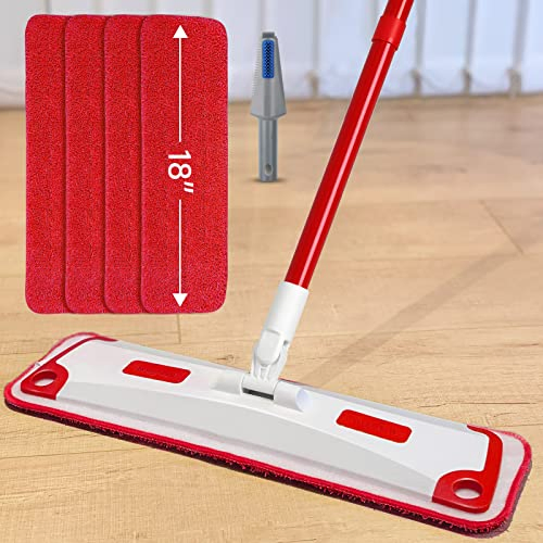 Многоразовая плоская швабра с микрофиброй для влажной и сухой уборки