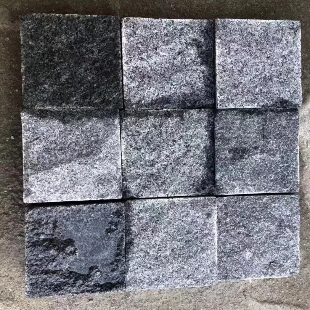 Granite Cobblestone Natural Cheap Paving Stone Split Surface Granite Cube for Sidewalk Paving