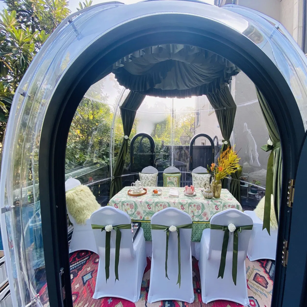 Spherical Bubble House Terrace Outdoor Yurt Tent 6m Transparent House