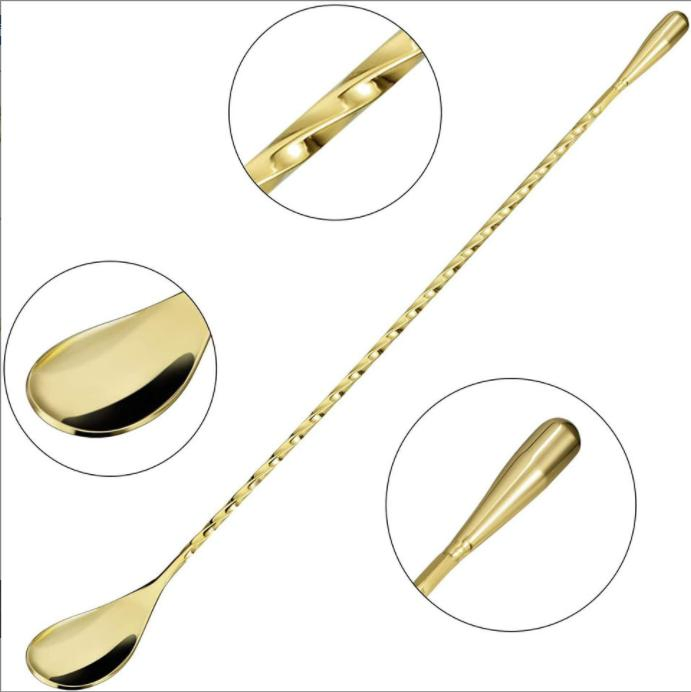 Ложка для коктейлей из нержавеющей стали 304, 30-50 см