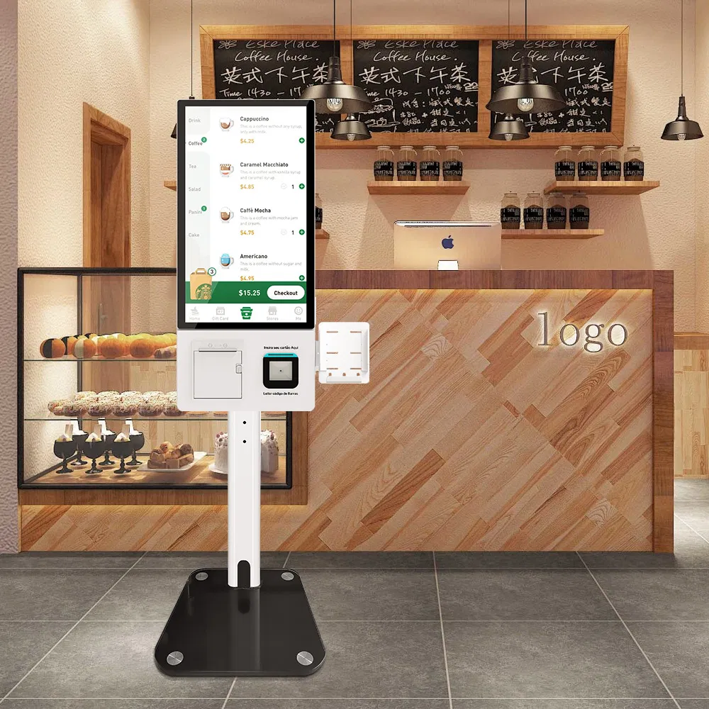 Selfordering Payment Kiosk Interactive Self Service Android POS Printer Kiosk Android