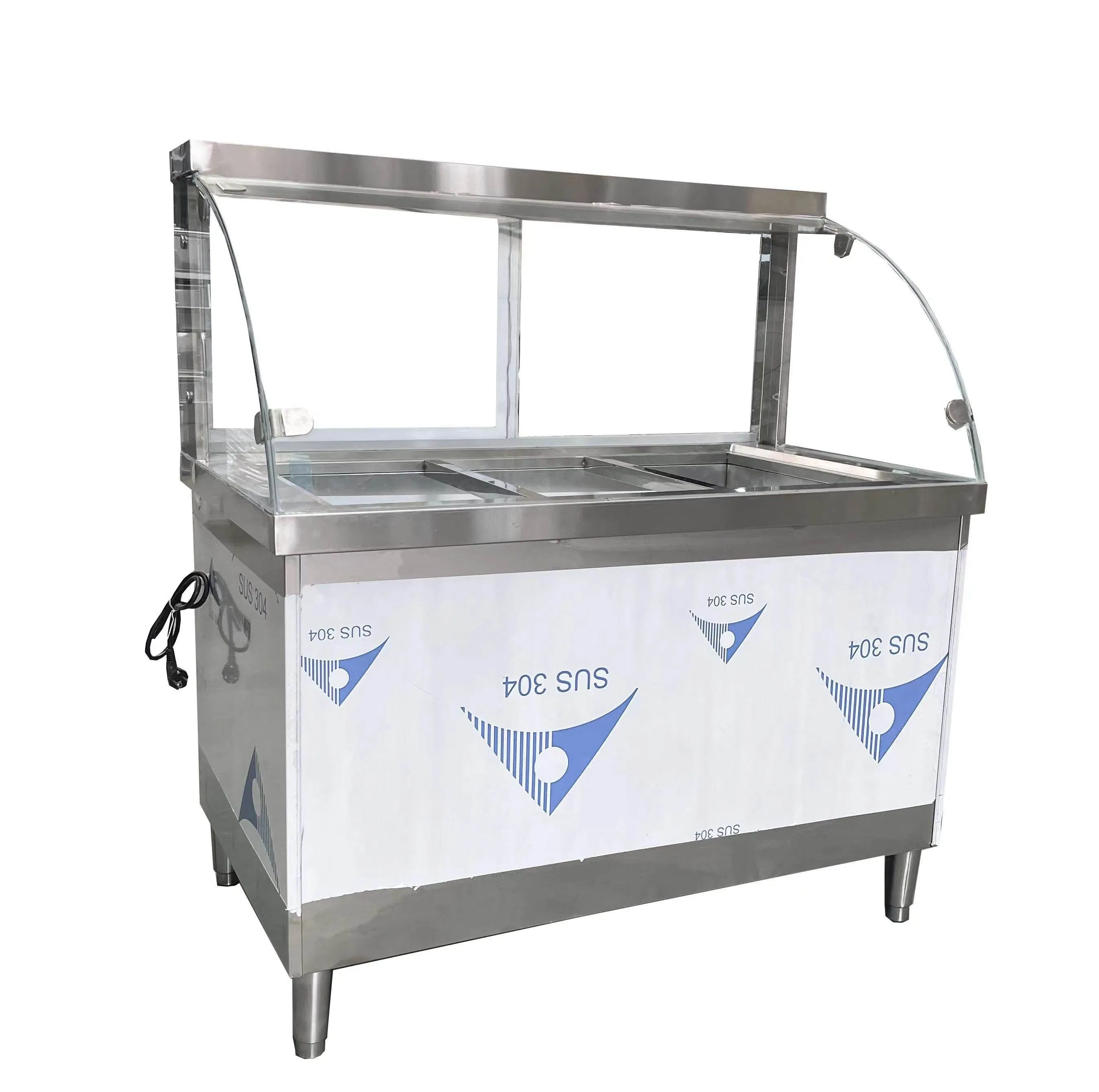 Premium Stainless Steel Catering Food Warmer Table for Restaurant Canteen