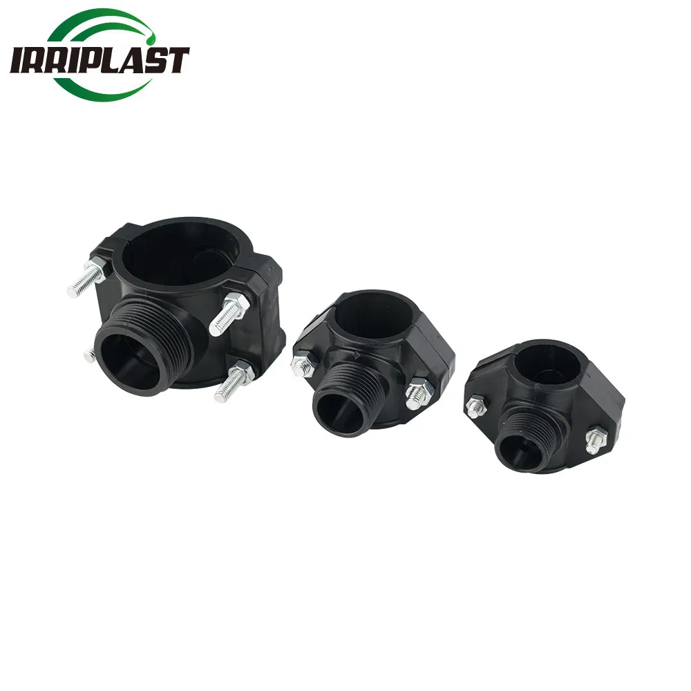 Good Quality Raw Material Axial HDPE Fitting Plumbing Irrigation Saddle with Single or Double Output