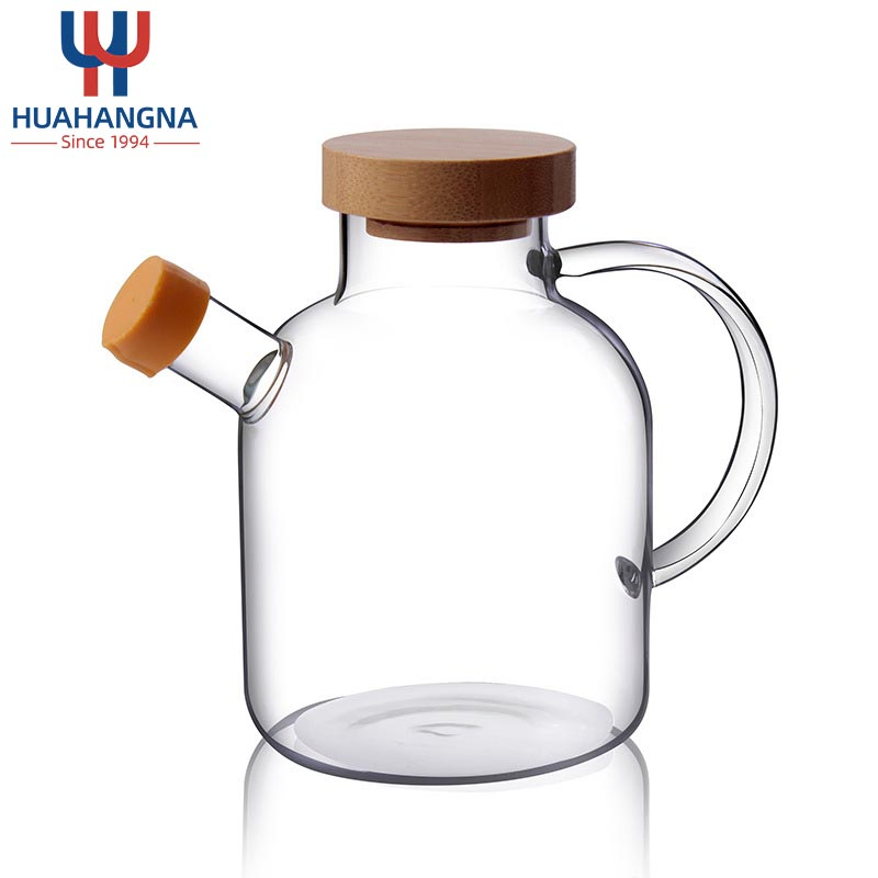 Glass Oil Can Kitchen Supplies Spice Bottle High Borosilicate Glass Oil Can Glass Spice Jar with Lid