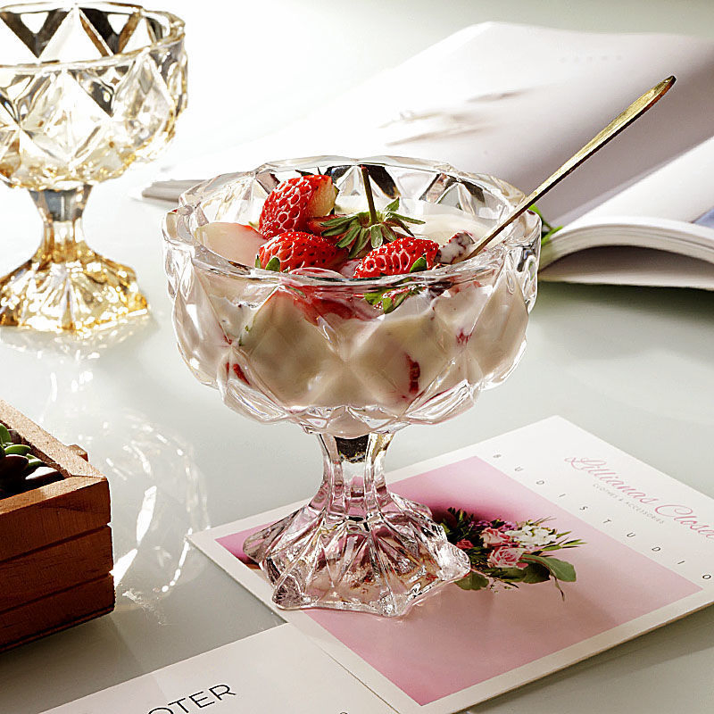 Glass Ice Cream Bowls Small Dessert Cups for Parfait Sundae Snacks