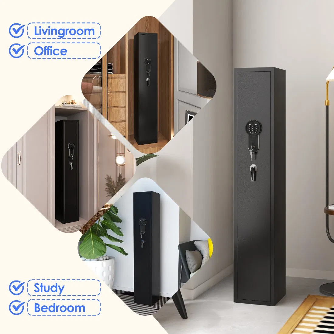 Modern Electronic Digital Lock Gun Safe Metal Cabinet