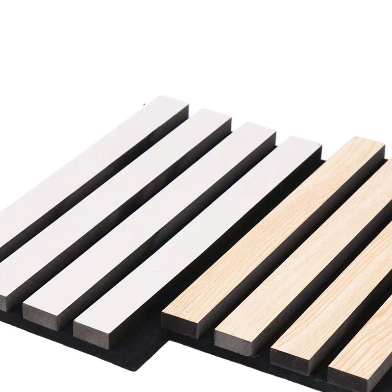 Ceiling Soundproof Slats Laminated Pet Wooden Veneera Acoustic Panel