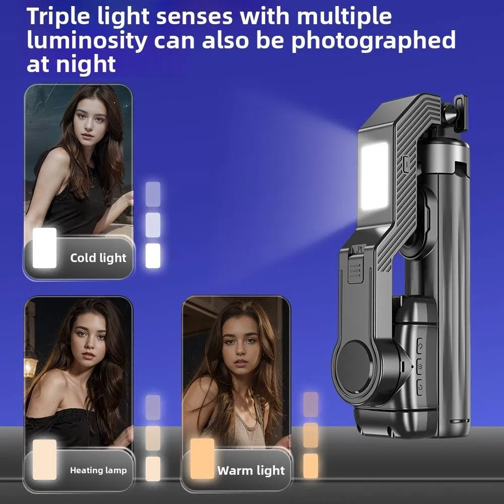 Factory Wholesale Light Selfie Stick Handheld Stabilizer Bluetooth Mobile Phone Tripod Foldable