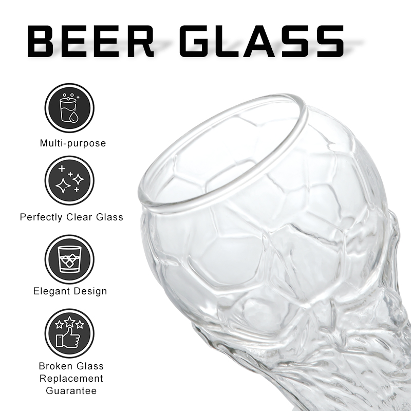 New Product Football Lead Free Crystal Glass Cup Frosted Can Craft 16oz Custom Beer Glasses