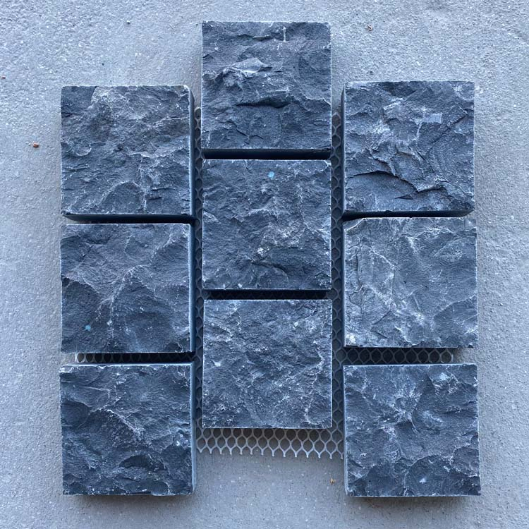 All Sides Natural Split Black Basalt Cobblestone for Outdoor Pavers