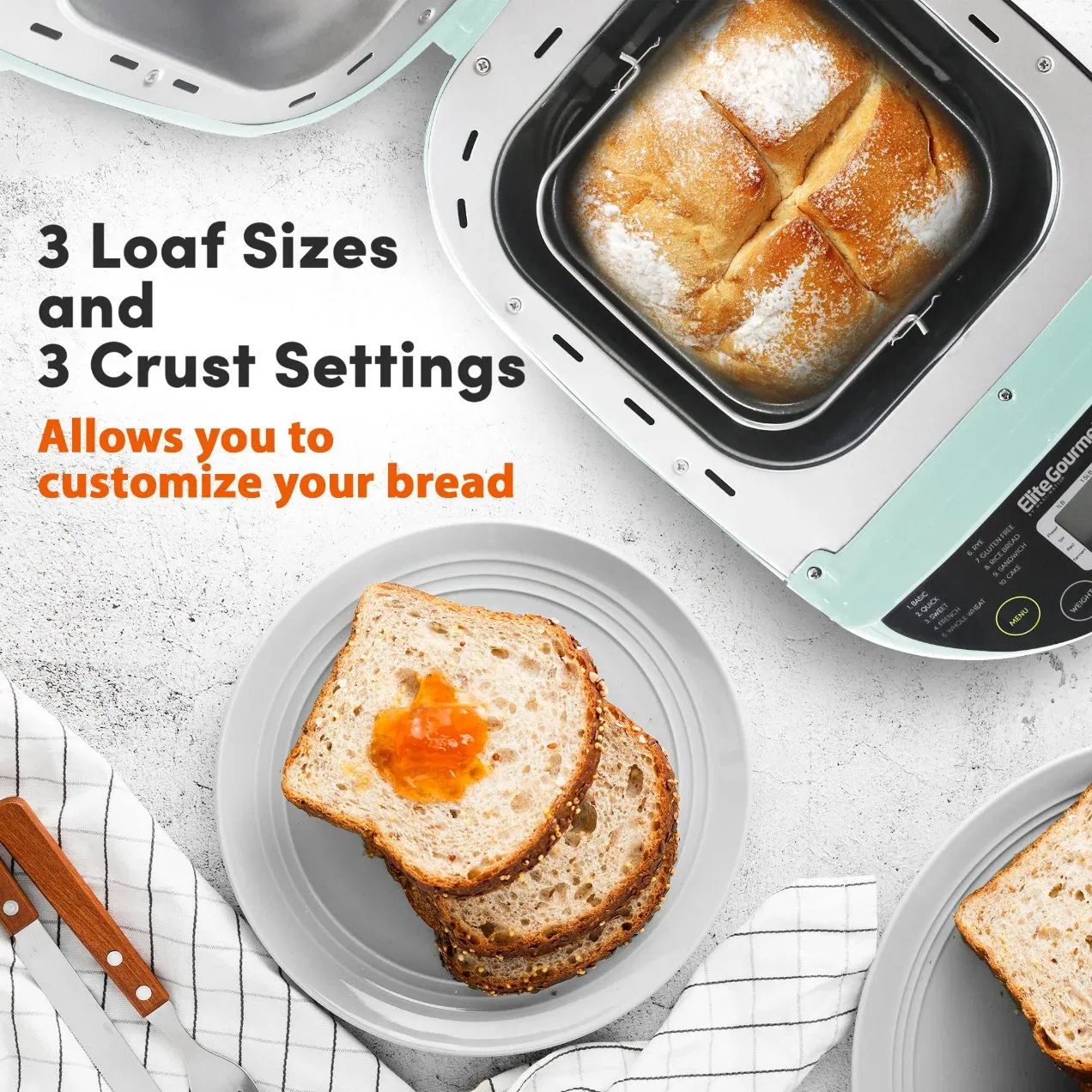 Machine Loaf Sizes Menu Functions Gluten Free Programmable Bread Maker