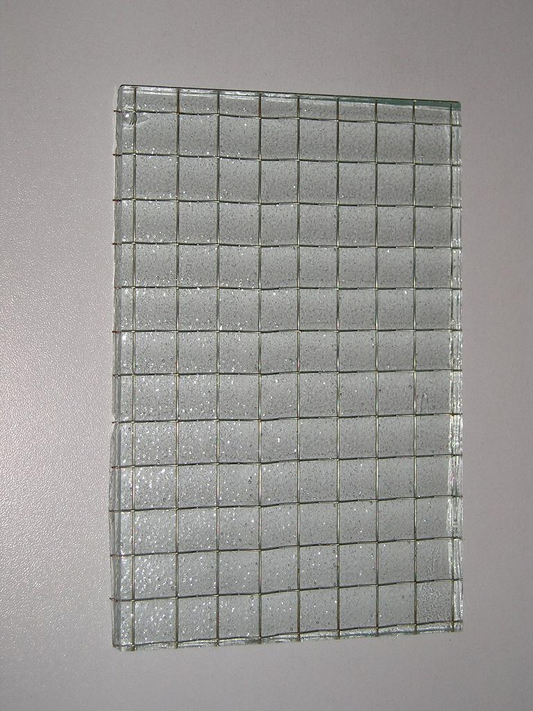 6mm 7mm Polished Wired Glass Fireproof Nashiji Mesh Glass