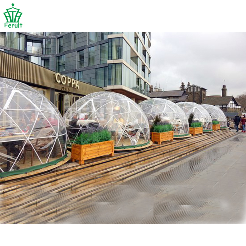 Clear PVC Steel Dome House Geodesic Restaurant Dining Room Coffee Shop Tents