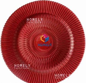 Cheap Wedding Gold Wave Pattern Glass Charger Plate Wholesale