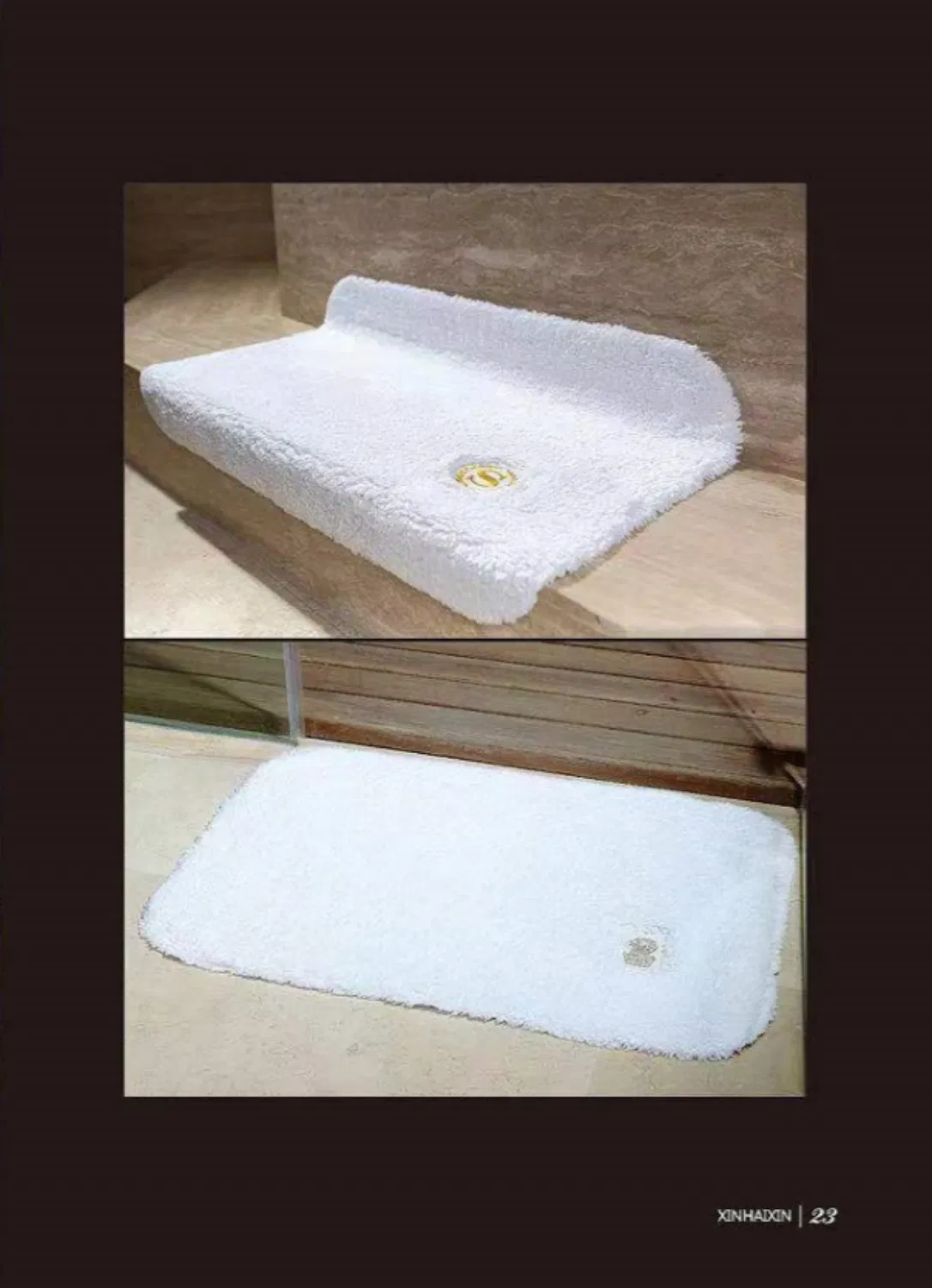 Hotel Room Bathroom 100% Cotton Thickened Water Absorption Strong Non-Slip Bath Mat