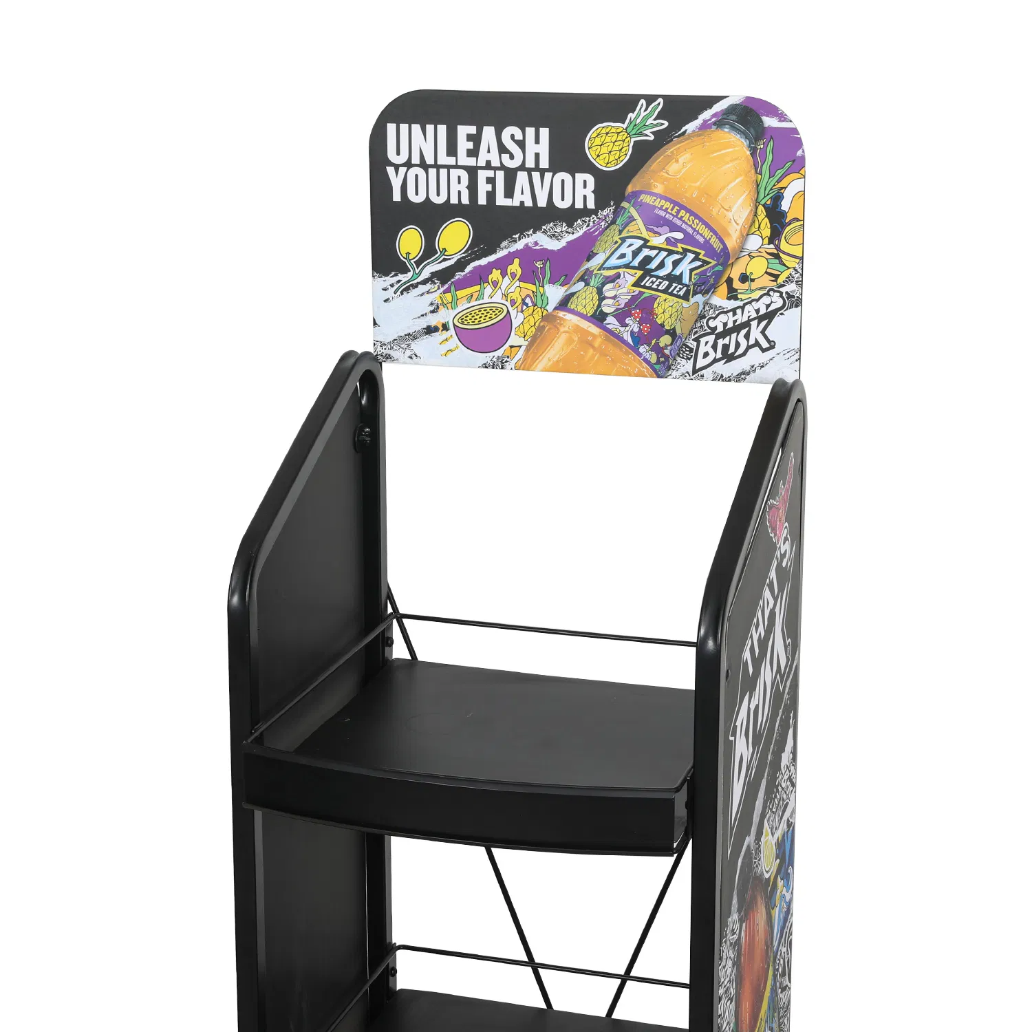 Customized Floor Standing Metal Drinks Display Stand Racks Rack for Retail Store