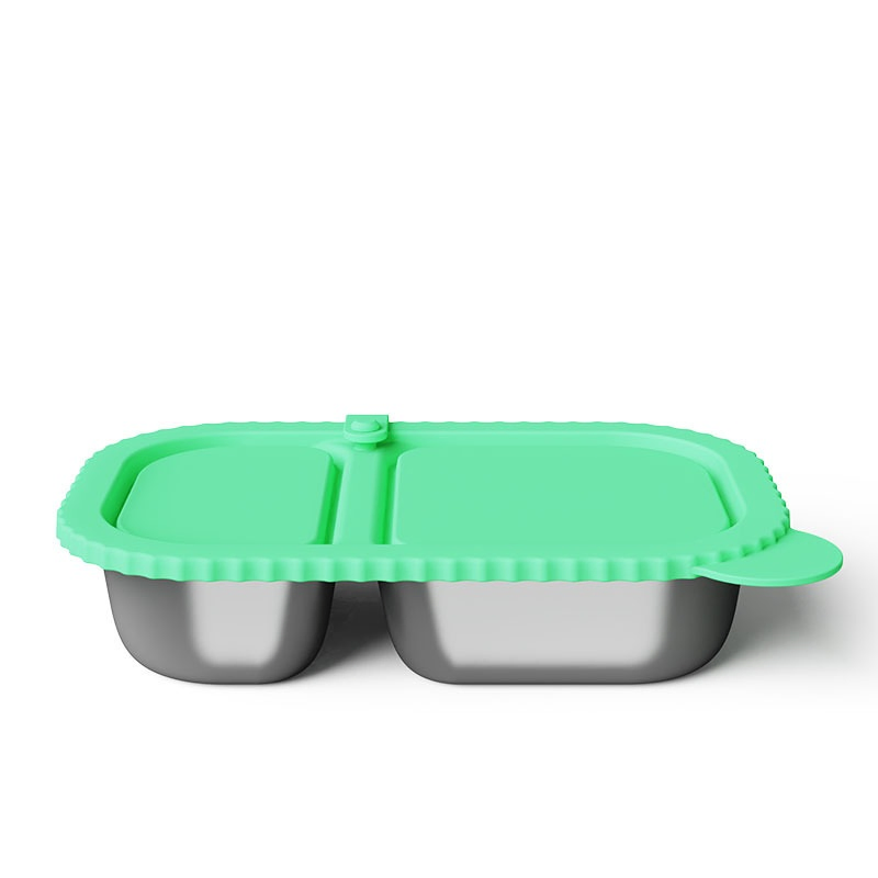 Sustainable 304 Stainless Steel Lunch Box with Silicone Lids