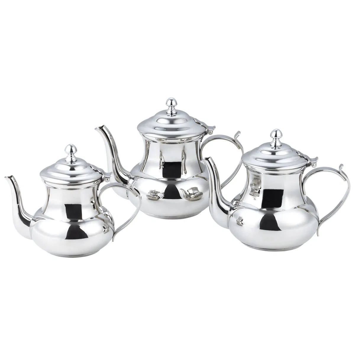 Modern Look Hotels Table Decorative Stainless Steel High Quality Metal Octagon Set Coffee Teapot