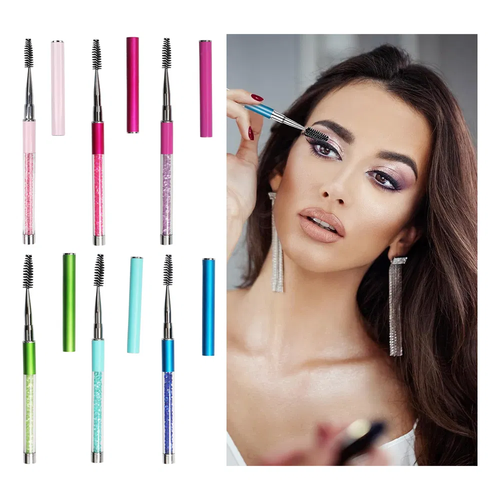 Crystal Mascara Wand Applicator Lashes Extension Spoolie Rhinestone Makeup Tool Eyelash Brush
