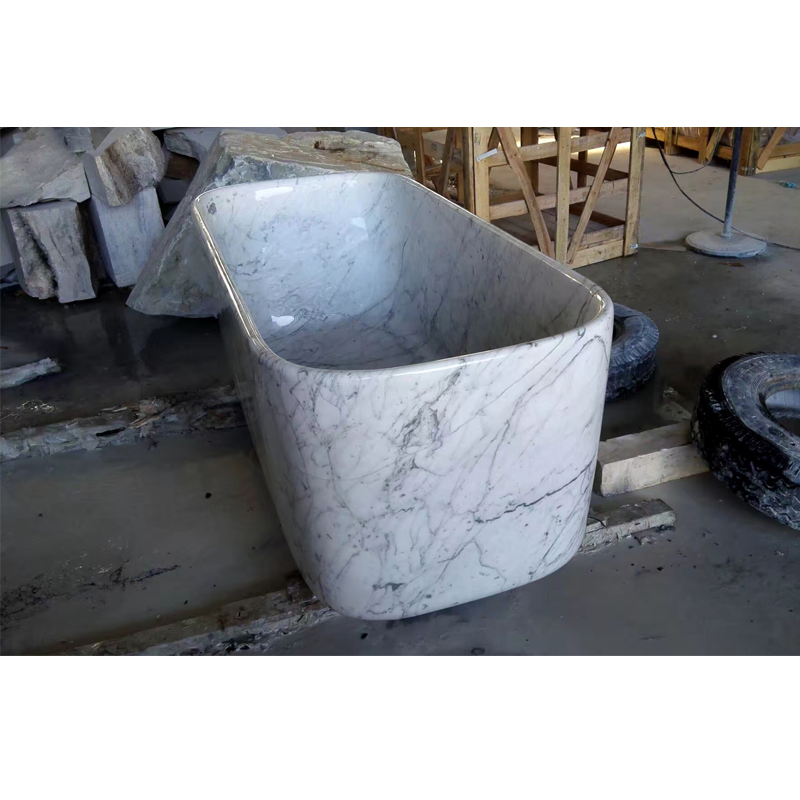 Белая мраморная ванна для дома