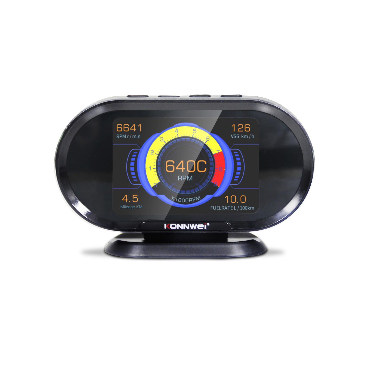 HUD дисплей OBD с датчиком температуры Konnwei KW206