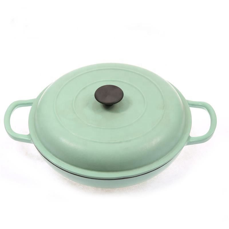 Wholesale Cast Iron Enamel Casserole Cookware Soup and Stock Shallow Seafood Cooking Stew Pot