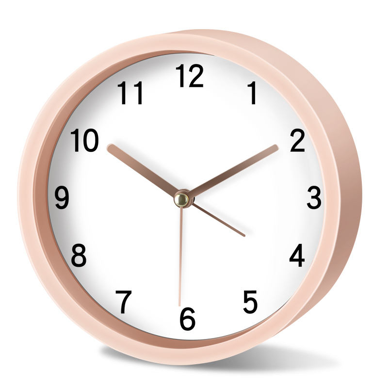 Silent Small Clock Battery Operated Simply Design Analog Alarm Clock for Bedroom