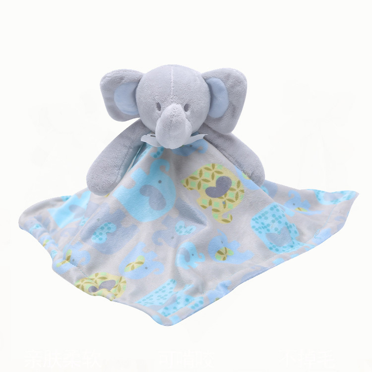 Custom Plush Stuffed Animal Head Soft Baby Doudou Blanket Toys
