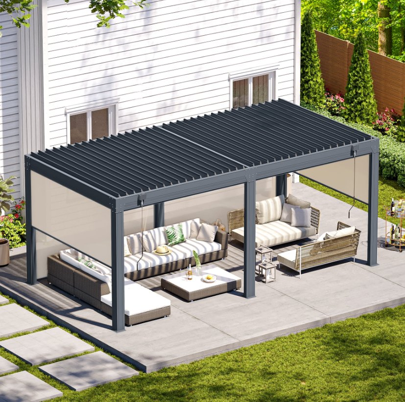 High Quality Automatic Aluminum Pergola with Remote Control and Stylish Finish