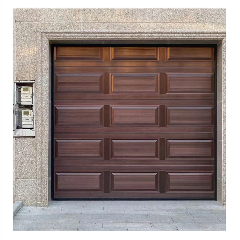 Anti-Theft Steel Automatic Roll-up Insulating Sectional Garage Doors Finished Surface Sliding Open Style Homes Villas