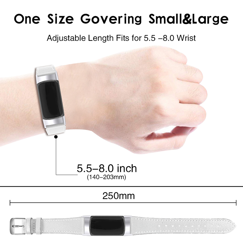 Кожаный ремешок для Fitbit Charge 6/5, регулируемый