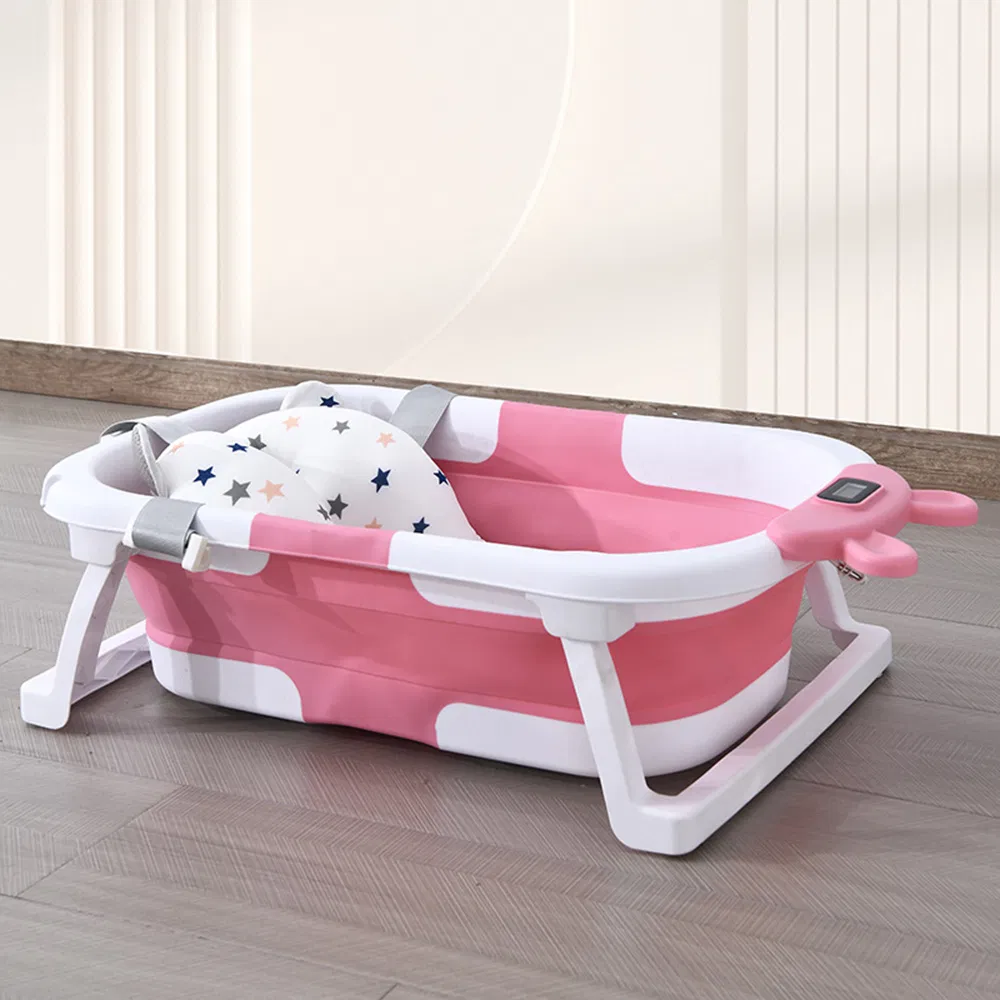 Wholesale Household Newborn Enlarged Baby Temperature-Sensitive Folding Bathtub