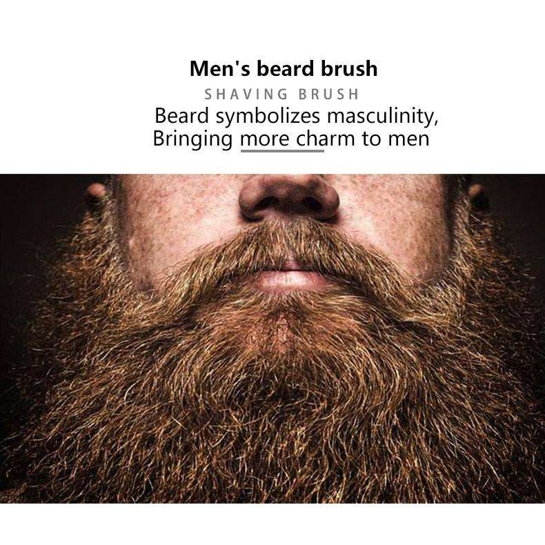 Men's Pure Boar Bristle Beard Brush, Circular Soft Bristle Beard Brush