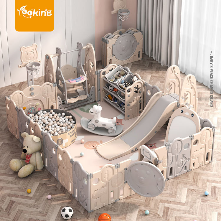Folding Storage Colorful OEM Kindergarten Clear Children Foldable Furniture Child Fence Playard Safety Baby Gate or Children Kids Activity Baby Playpen