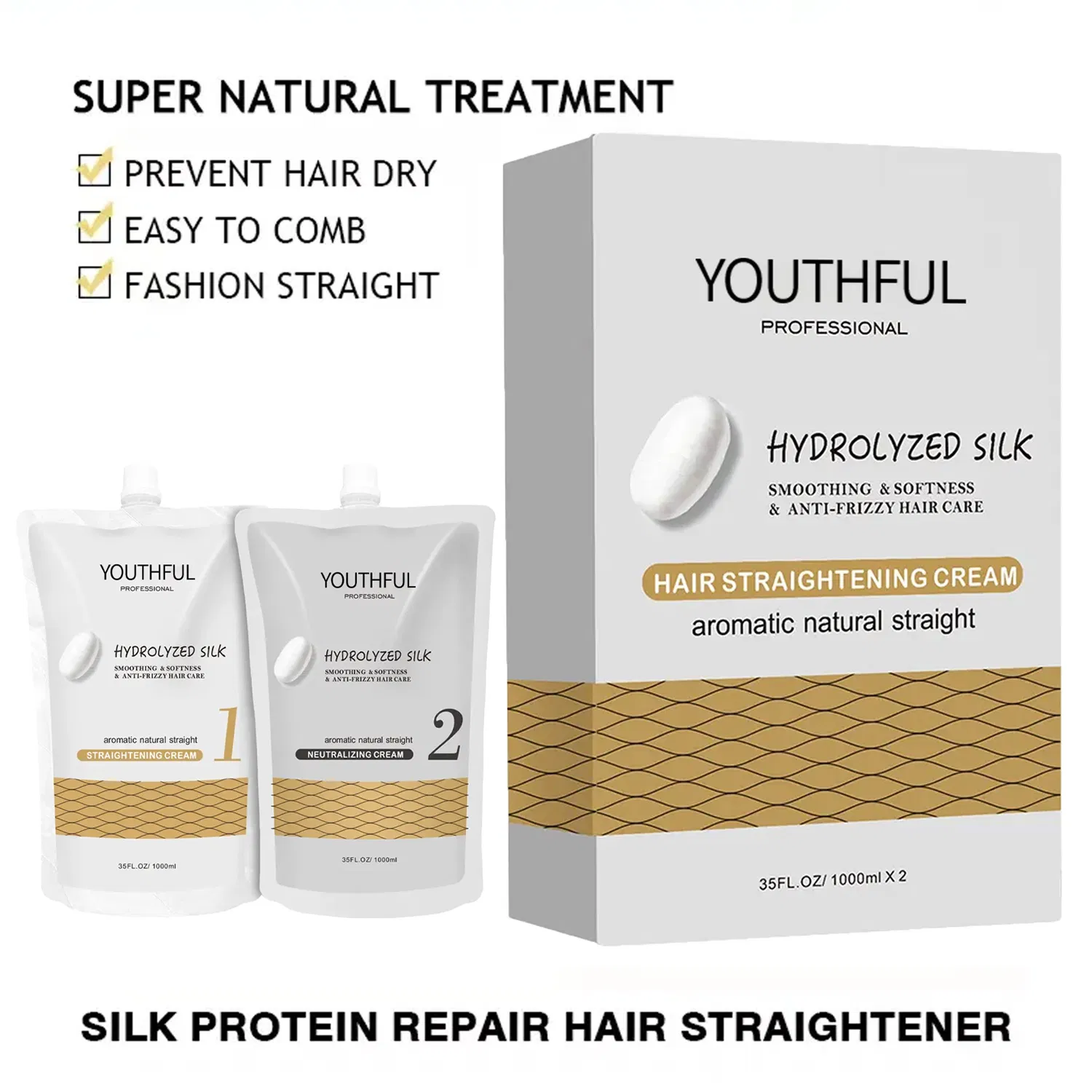 Professional Silky Protein Hair Straightening Moisturizing Cream