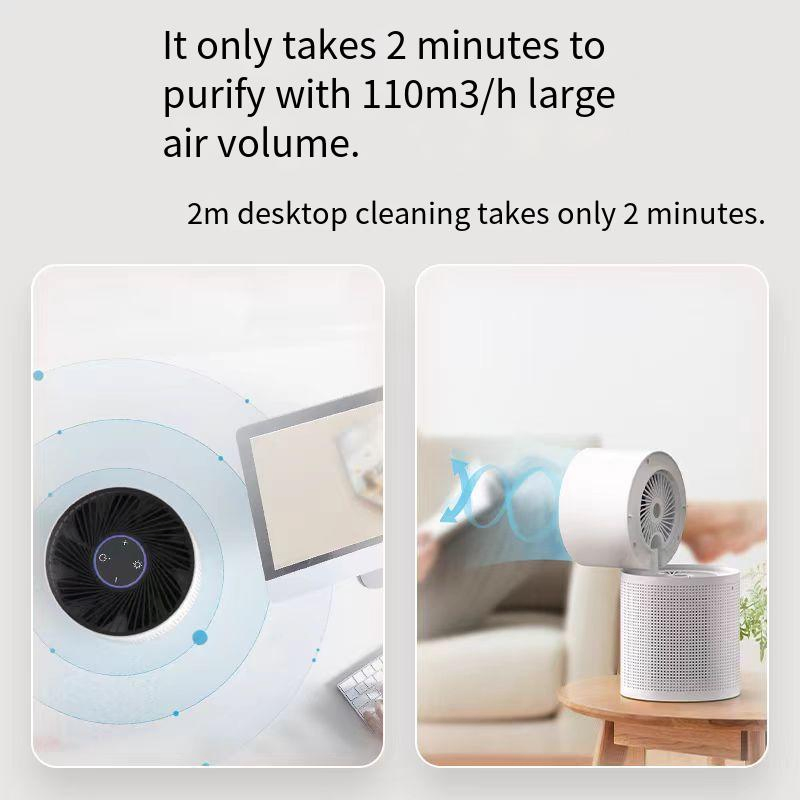 Office Home Small Indoor Smoke Removal in Addition to Formaldehyde Desktop 2 in 1 Air Purifier Fan