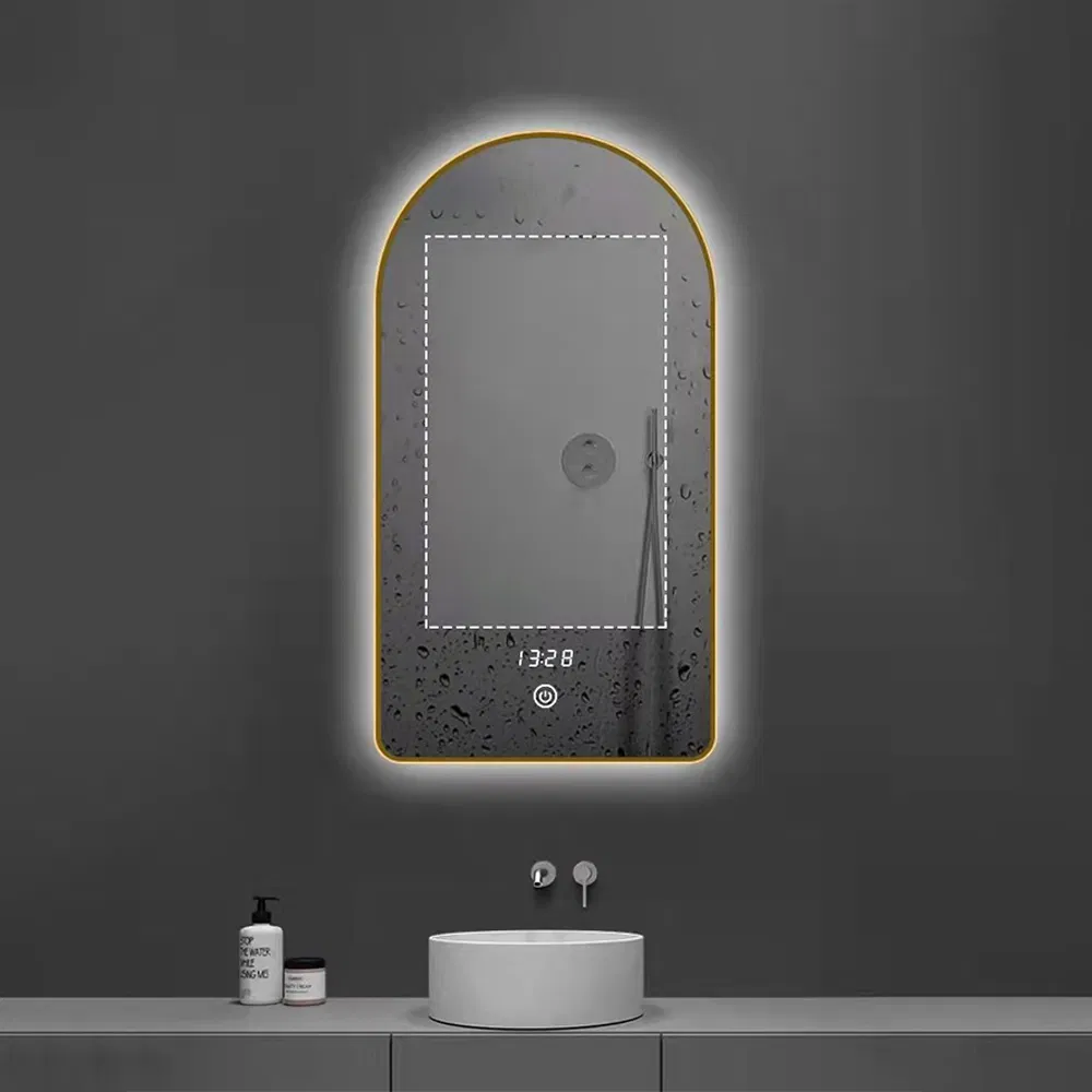 Gold Aluminum Oval Metal Frame Mirror Wall Mirror for Modern Home Decoration Luxury Interior for Bathroom Mirror