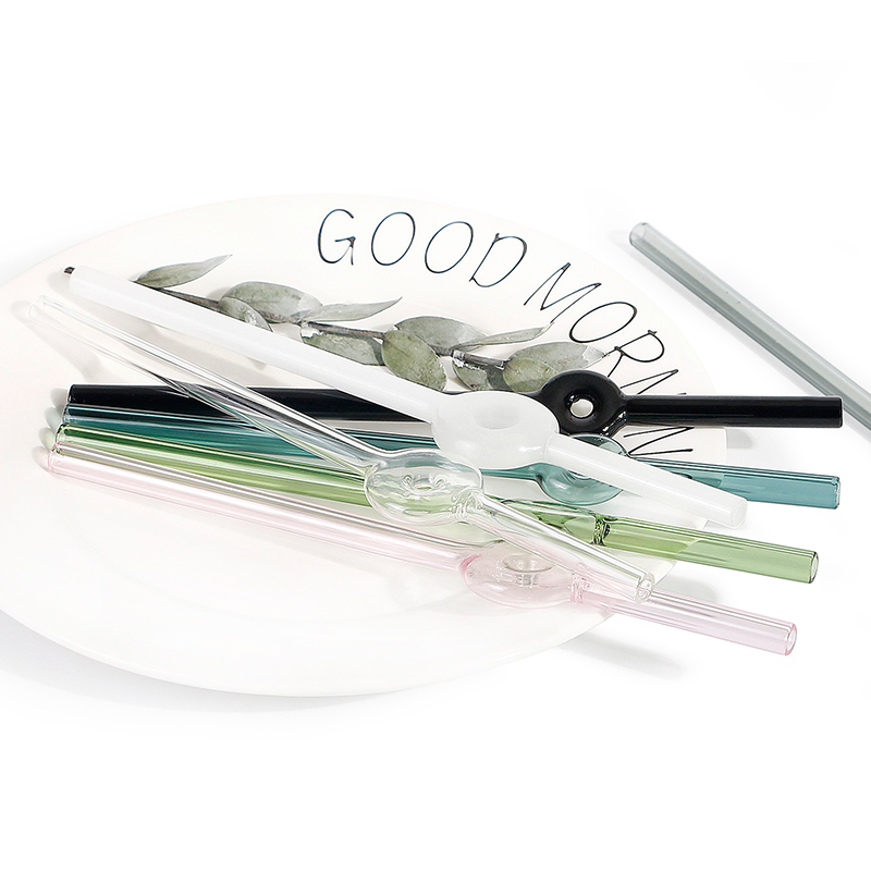 Manufacturer Custom Made Reusable Bent Glass Drinking Straw