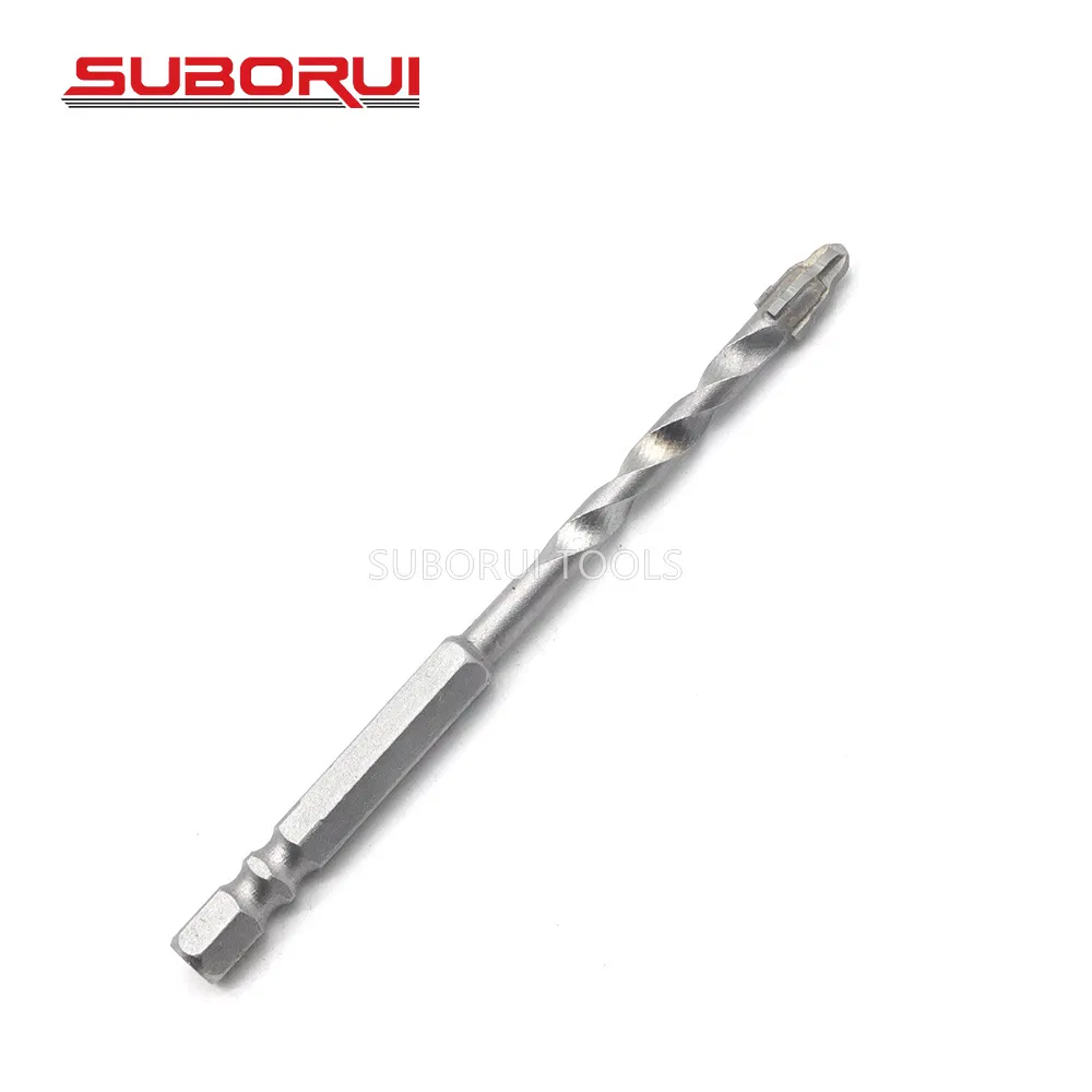 Suborui Hex Shank Multi-Material Carbide Tipped Multiconstruction Impact Tile Drill Bit for Concrete Glass