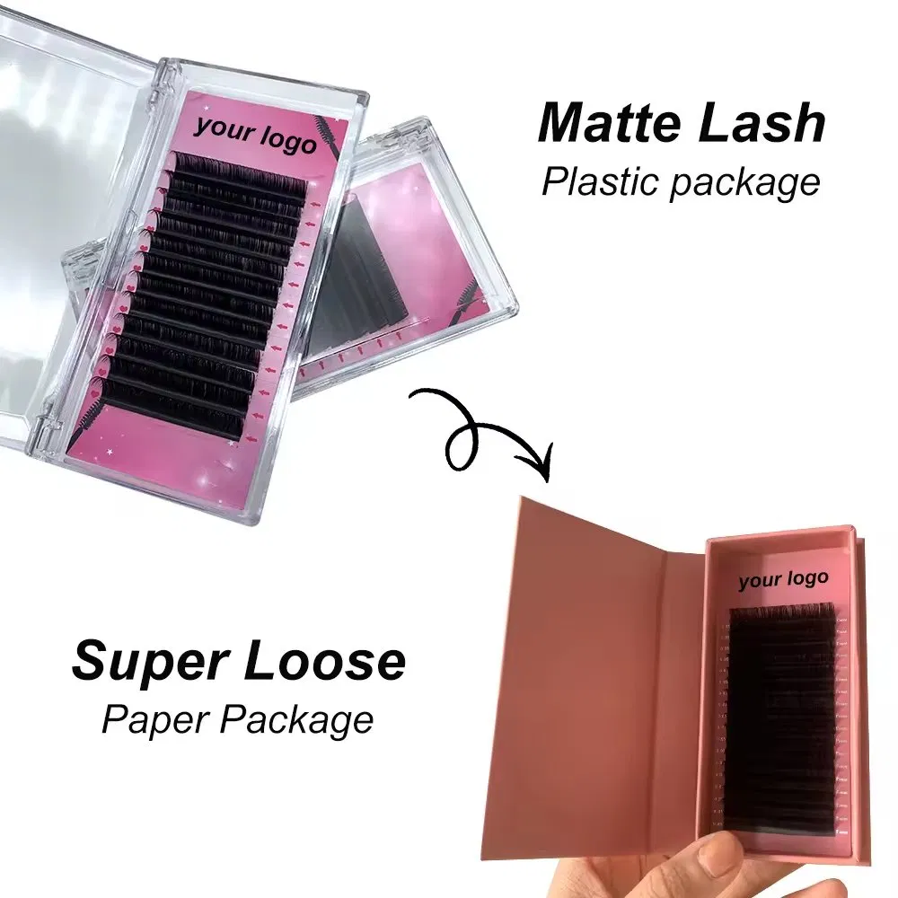 Cashmere Soft Fluffy Volume Velvet Eyelash Extension Tray High Quality 0.03 Korean PBT Individual Lashes False Eyelash Vendor