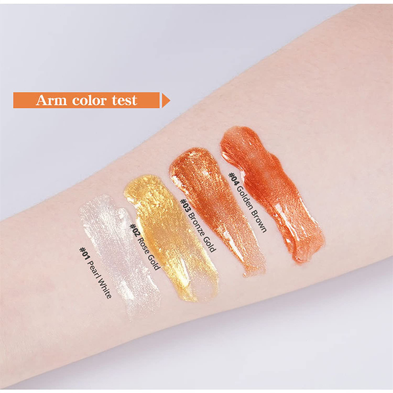 Private Label Vegan Make up Glitter Glow Liquid Body Highlighter 5 Colors Body Oil