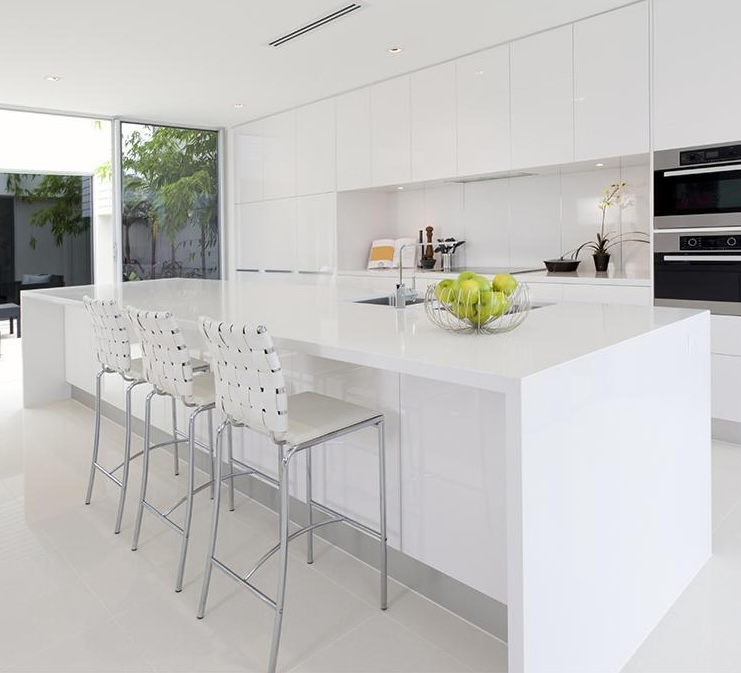 OEM Design Printed Quartz Slab Countertop Home Kitchen Bathroom Countertops Kitchen Side by Side Island