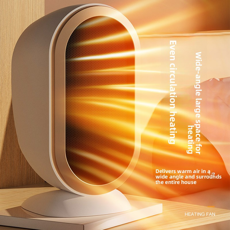 Portable Ceramic Space Heater with Elegant Gold Trim Design